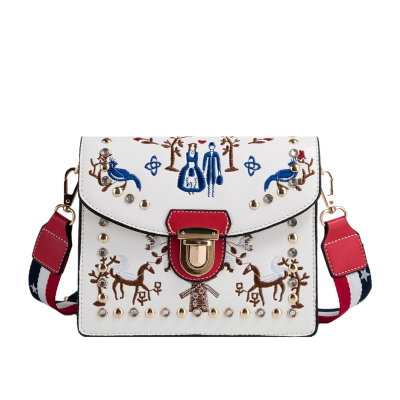 

Модная брендовая женская сумка на плечо 2022, повседневные женские сумки через плечо в стиле ретро, женская дизайнерская кожаная белая неболь...