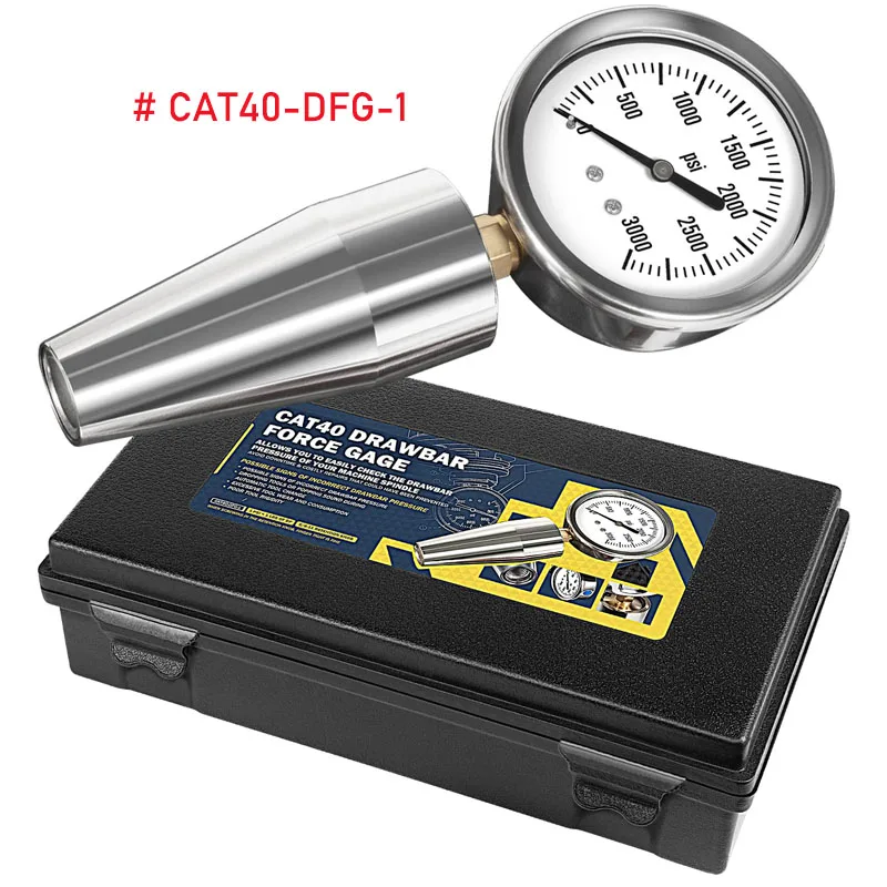 

Spindle Drawbar Force Gauge Tester Checker Tool 0-3000PSI Compatible with All CAT 40 Machines & Bt 40, Replace for CAT40-DFG-1
