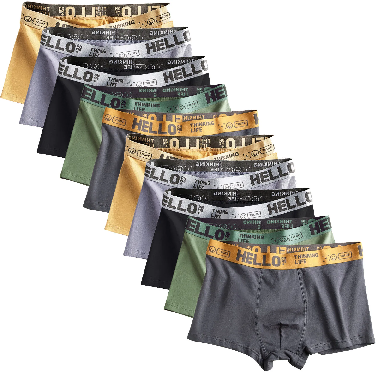 

Трусы-боксеры мужские 10 шт./партия, пикантное удобное дышащее модное нижнее белье, шорты-боксеры