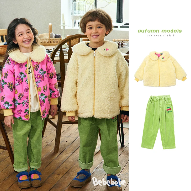 

Korean Children's Jackets Pants For 2022 New Winter Girls Boys Thick Warm Double Side Outwear Down Jackets Leggings Clothings