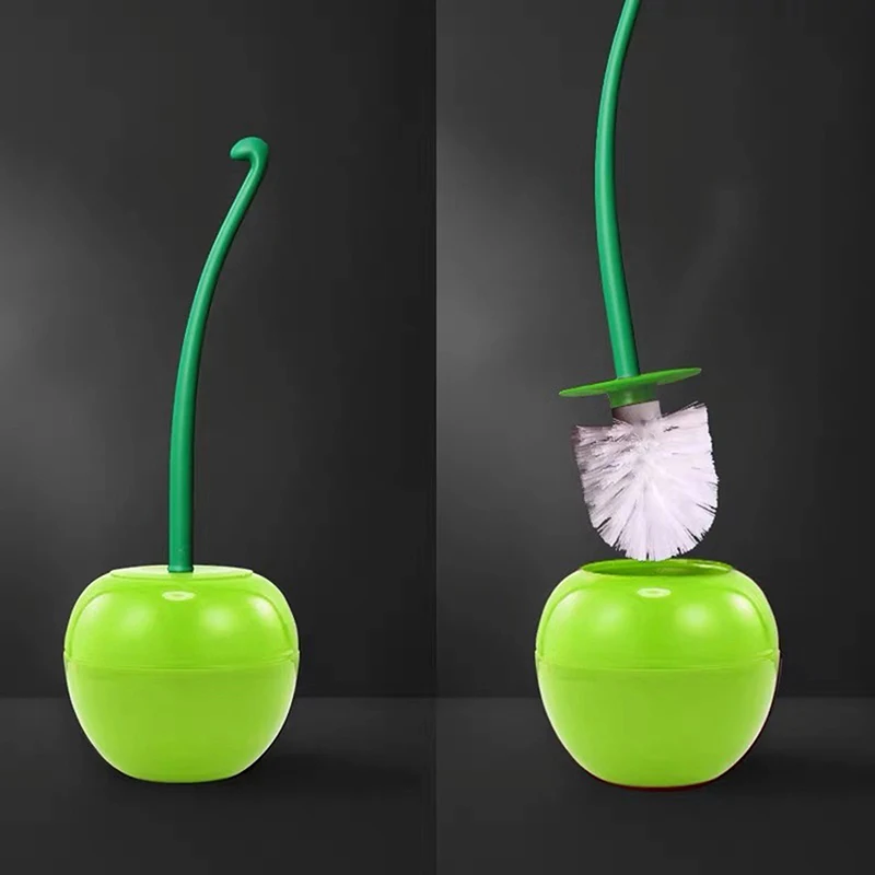 

Toilet Brush And Holder Creative Cherry Shape WC Toilet Brush Cleaning Brush For Bathroom Lavatory Long Handle Toilet Bowl Brush