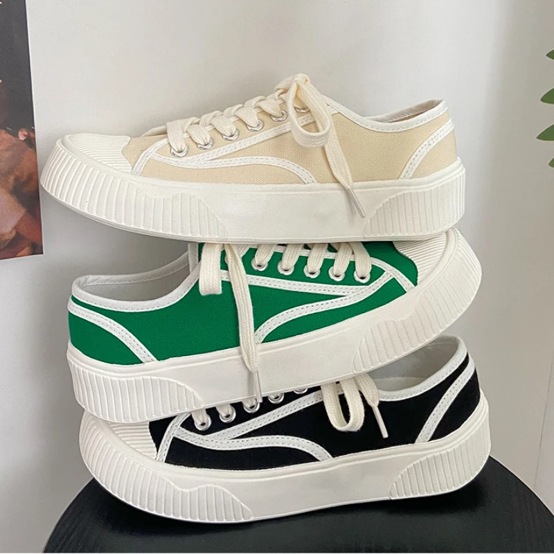 

Round Toe Women's Cross Straps Thick-soled Women's Flat Shoes Summer Newest Sneakers Versatile Casual Biscuit Skateboard Shoes