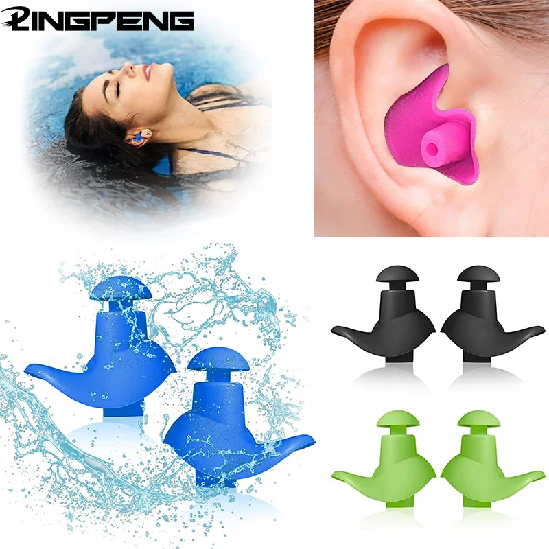 

Swimming Ear Plugs for AdultsReusable Silicone Waterproof Earplugs Showering Bathing Surfing Snorkeling Other Water Sports