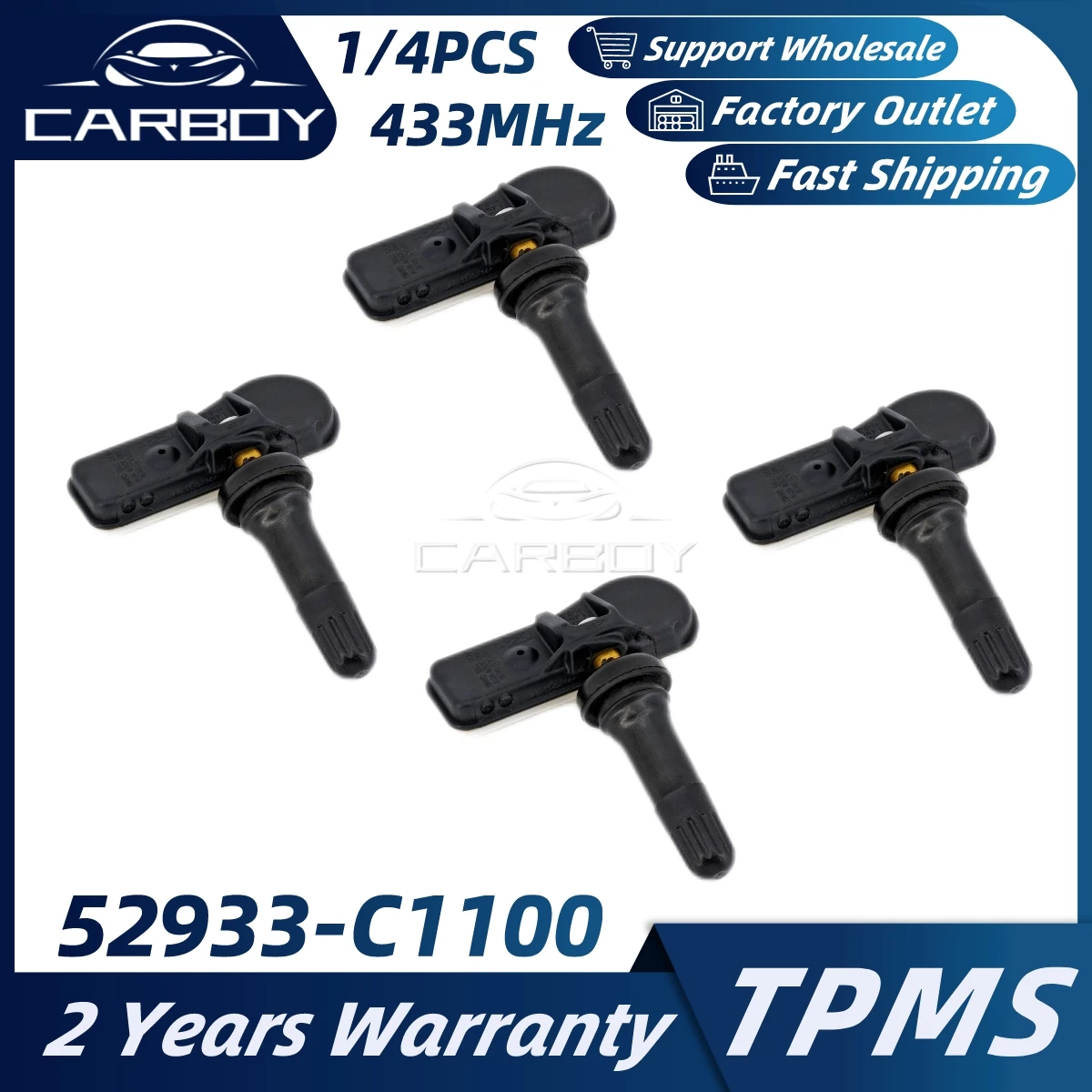 

52933-C1100 52933C1100 TPMS Car Tire Pressure Monitor Sensor For Hyundai Creta ix25 Tucson i40 ix35 Sonata 433MHz 1/4PCS