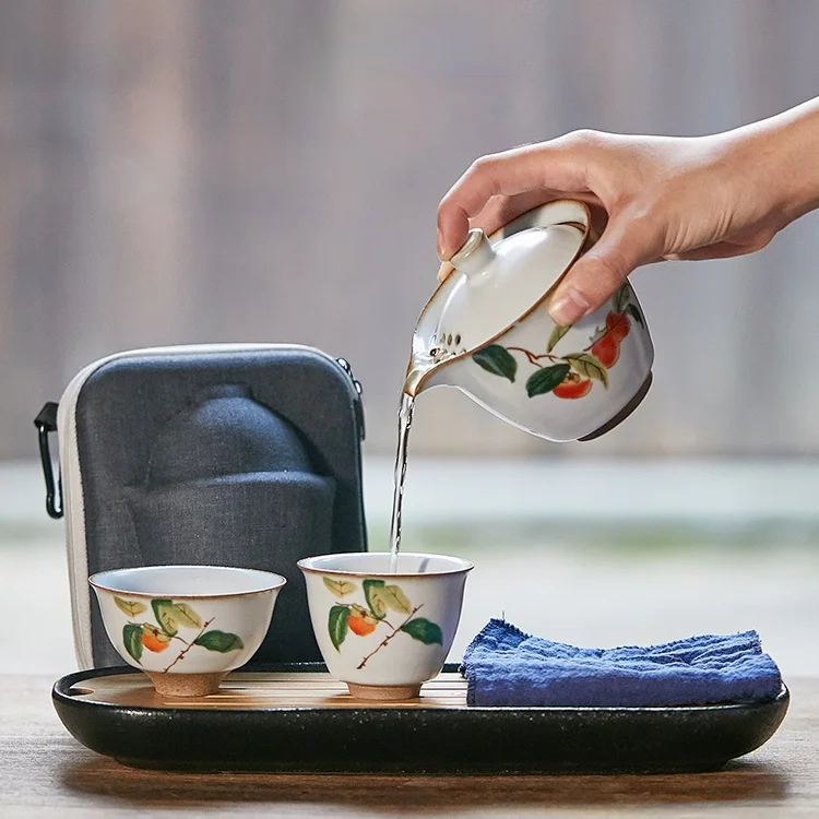 

Portable Travel Tea Set Japanese Handmade Organizer Kungfu Creative Tea Set Crockery Vintage Jogo De Cha Teaware Sets
