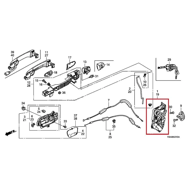 Привод дверного замка приводной для 13-17 Honda Accord Front Left (дверь водителя) Заменяет