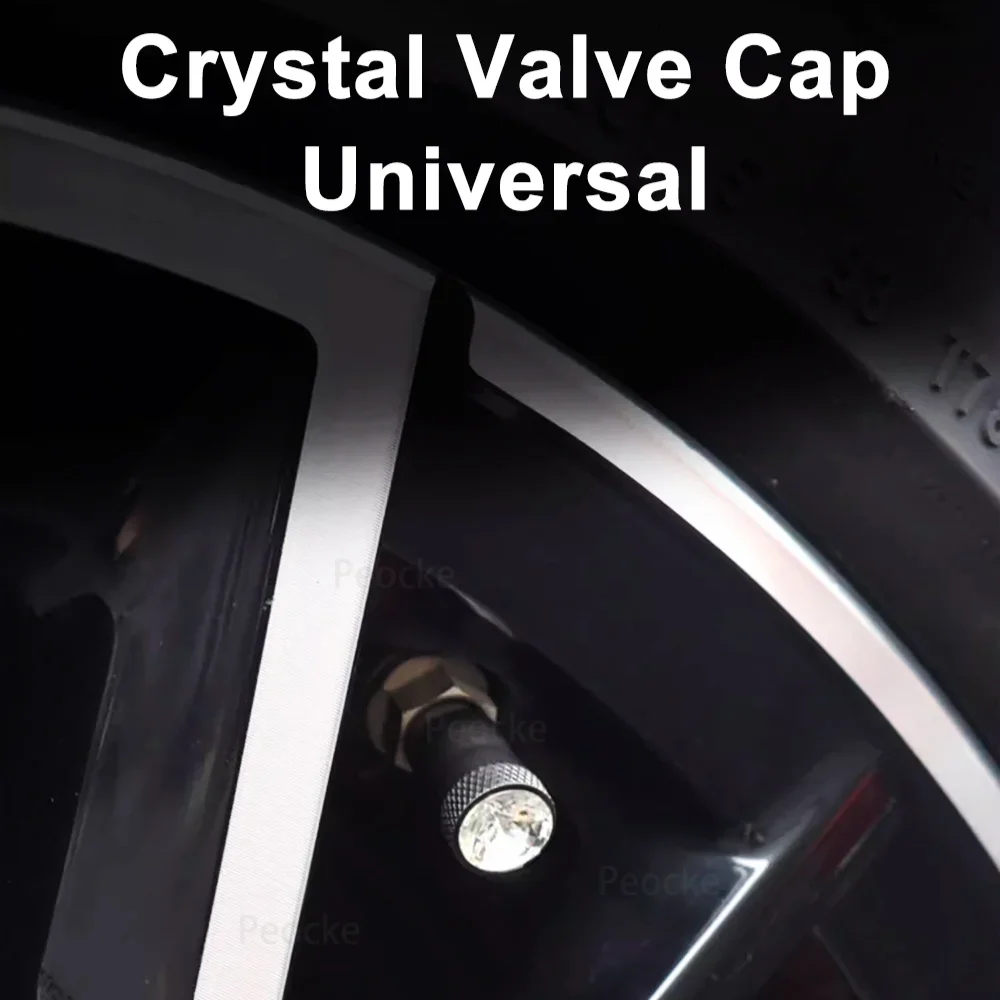 4 шт. универсальная крышка клапана с кристаллами для автомобильных шин заглушка