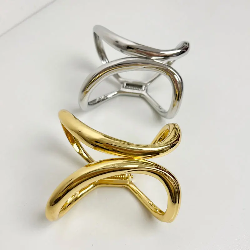 Крупные металлические двойные C-образные широкие браслеты ZAA