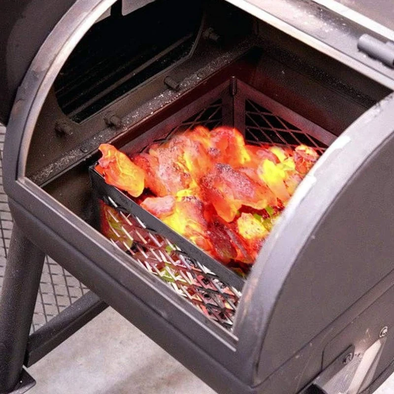 

1 Piece Silver 5279338P04 Stainless Steel Offset Smoker Charcoal Firebox Basket Firebox Basket