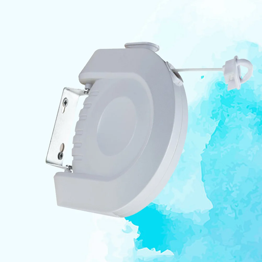 

12m Retractable Clothesline Heavy Duty Portable Clothes Dryer with Adjustable PVC Rope String(White)