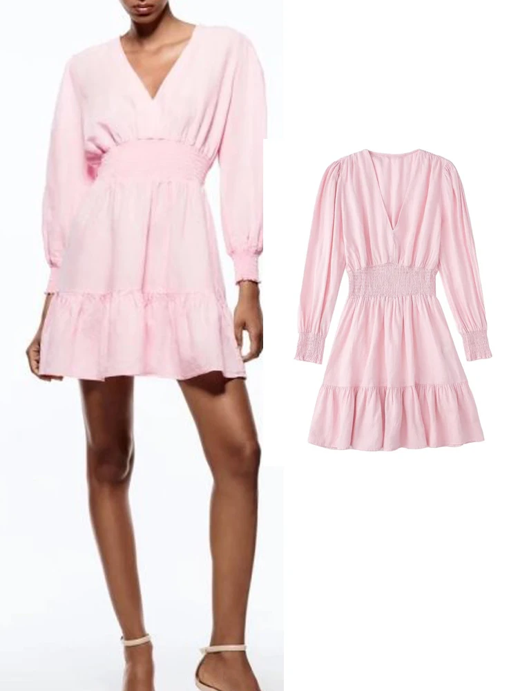 

KJMYYX женские шикарные модные трапециевидные платья-рубашки с поясом летние женские повседневные Мини-уличные наряды с длинным рукавом для в...