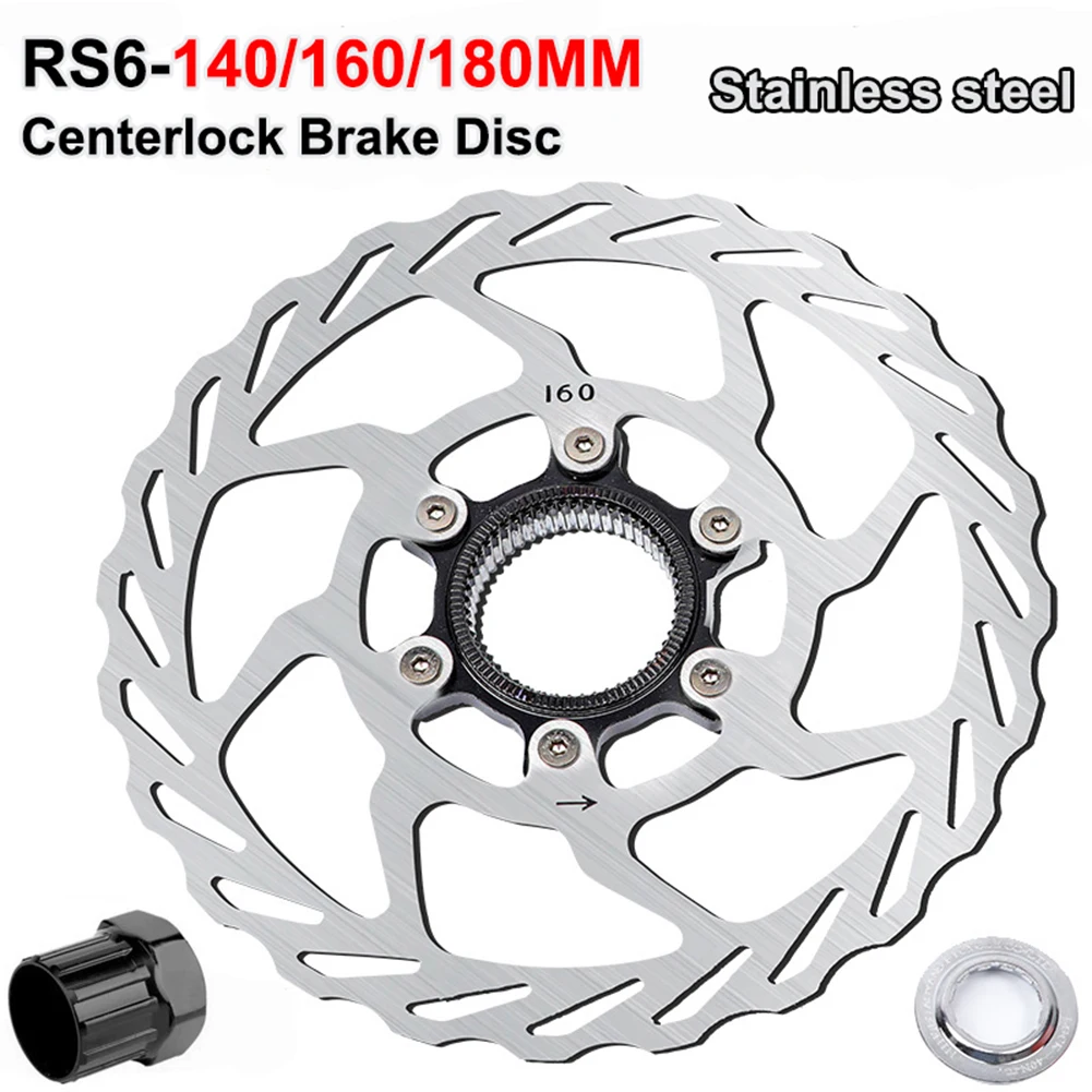 

1PC RS6 140mm 160mm 180mm Bicycle Centerlock Disc Brake Rotors MTB Road Bike Heat Dissipation Hollow Disc Lock Bike Parts
