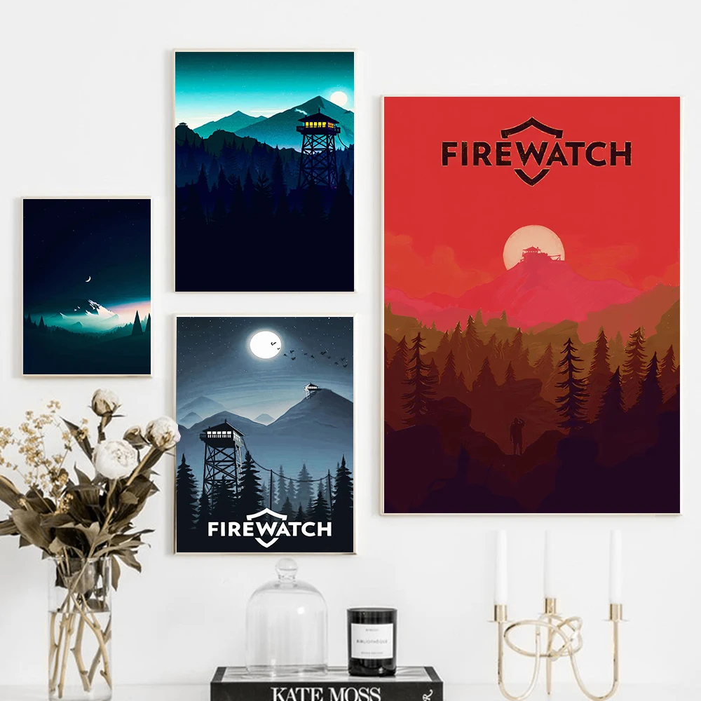 

The Game Poster Mountains Modern Canvas Painting Minimalism Art Print Firewatch Video Wall Picture For Living Room Home Decor