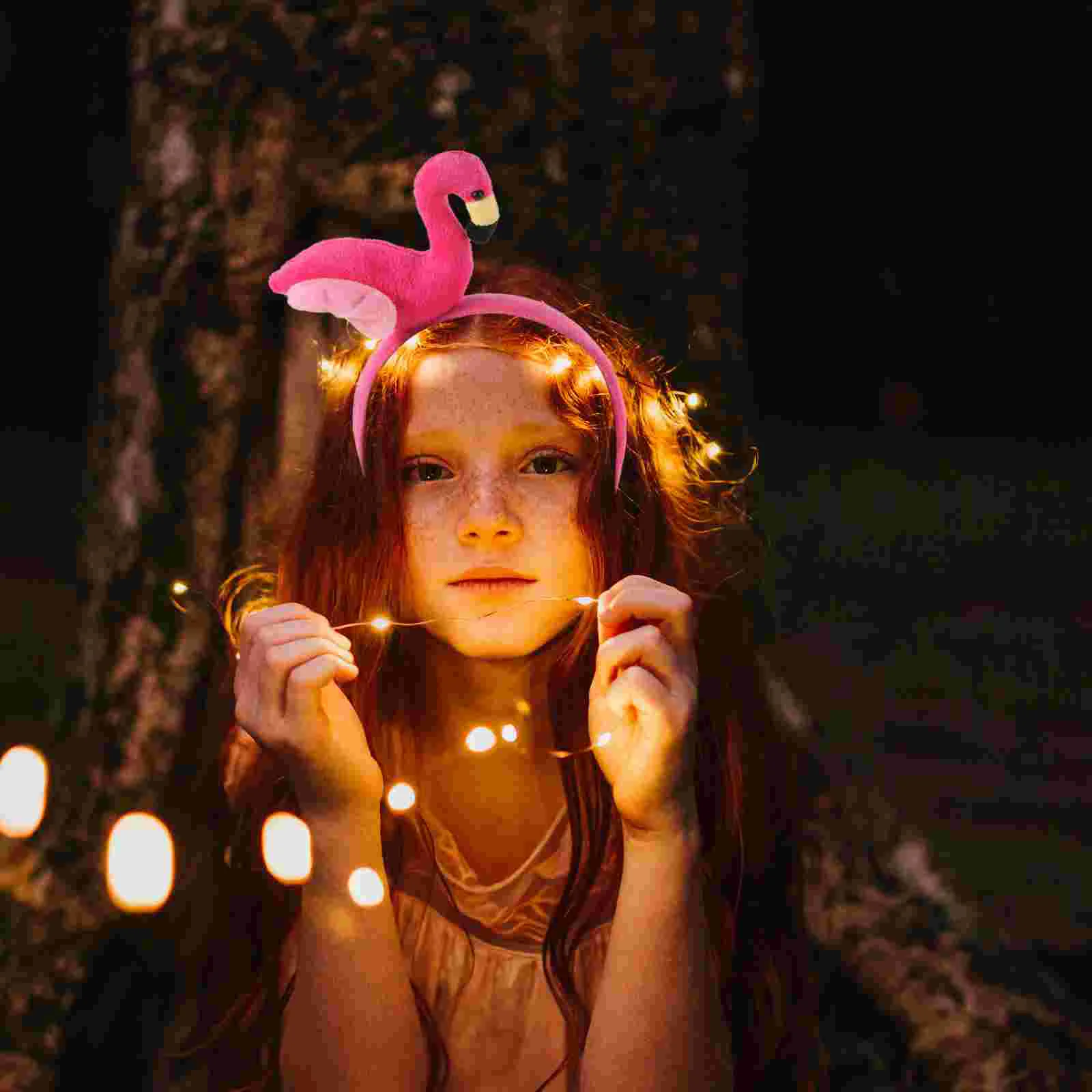 Плюшевый головной убор с фламинго креативный аксессуар для волос на день