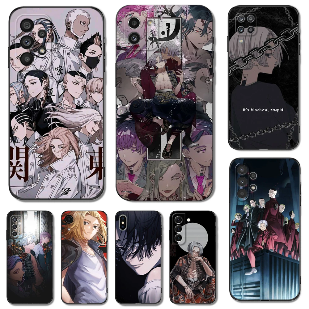 

Black tpu Case For Samsung galaxy M53 M13 M62 A12 A22 A22S A32 A42 A52 A52S A72 4g 5g A20S Mikey Tokyo Revenger