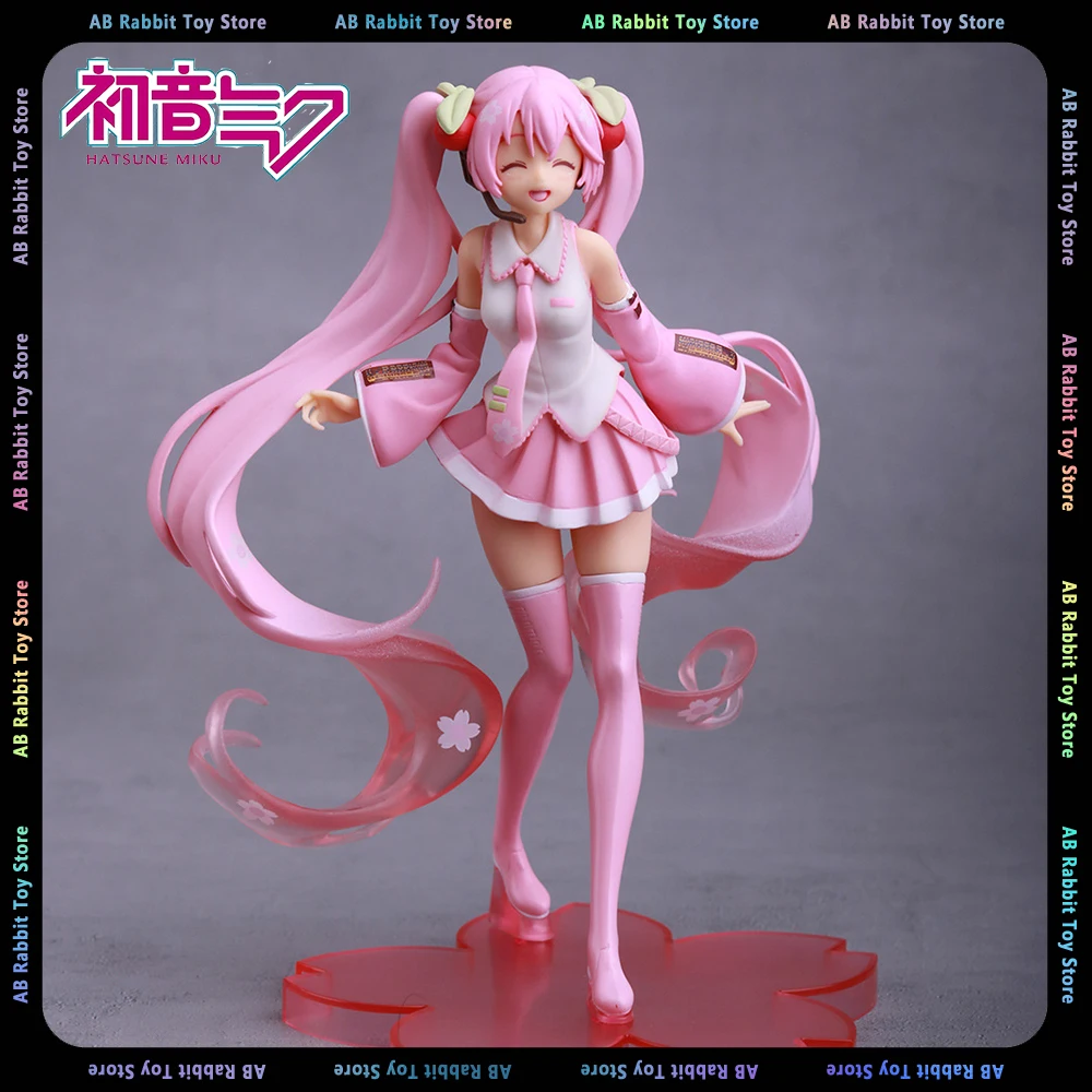 

Hatsune Miku Anime Figures Sakura Hatsune Pink Hair Figurine 19cm Kawaii Pvc Statue Model Room Ornaments Decora Doll Toys Gifts