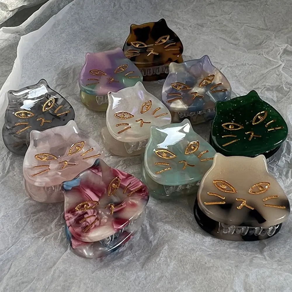 

Cat Head Top Clip Candy Color Hair Styling Acetic Acid Hair Catch Hair Claw Bangs Hairpin