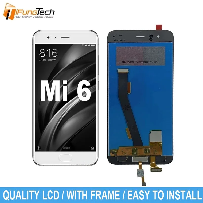 

Original For Xiaomi 6 LCD Display Touch Screen With Frame For Xiaomi Mi 6 Digitizer Screen Assembly Replacement Parts With Tool