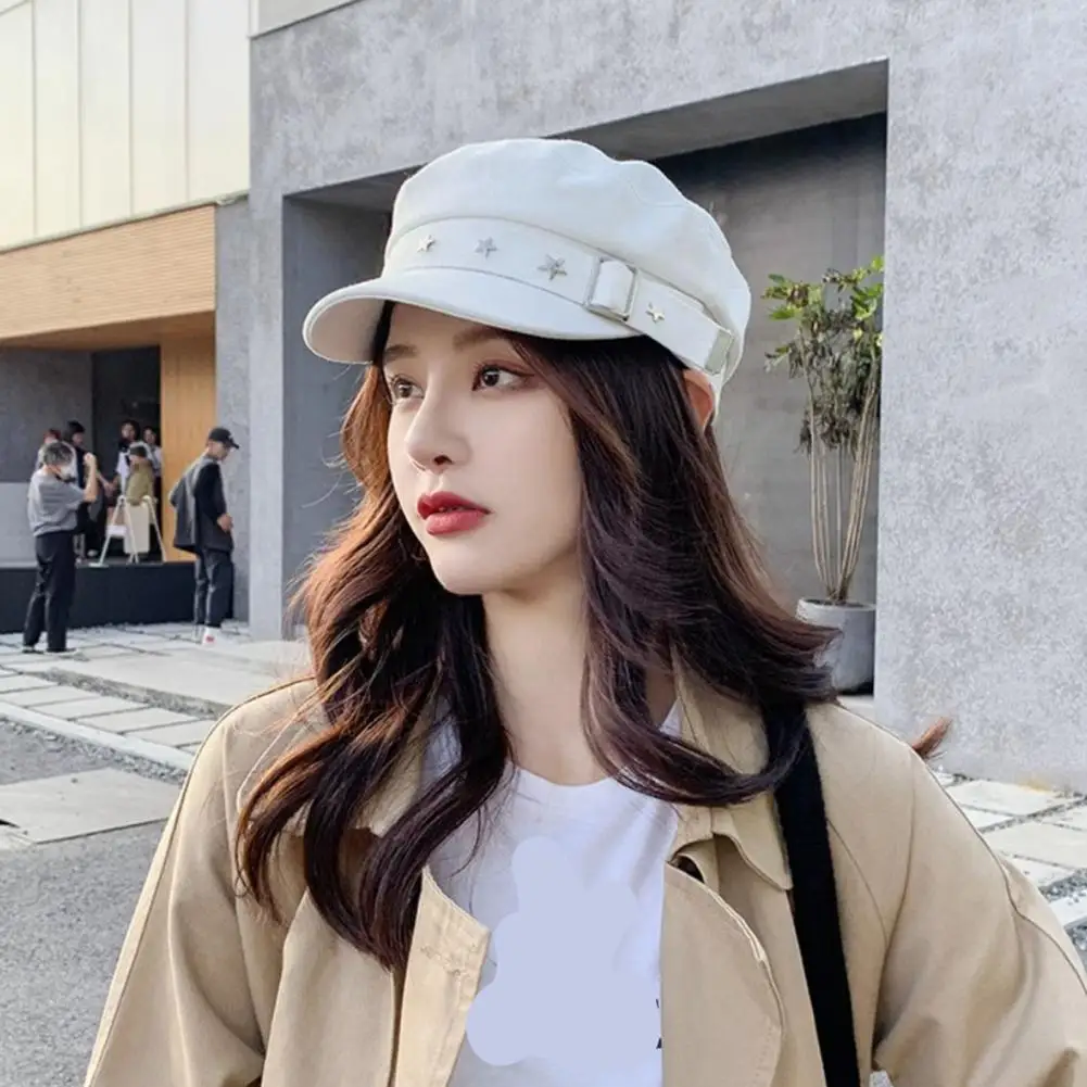 

Женский берет, однотонный берет с регулируемыми краями, в стиле газетчика