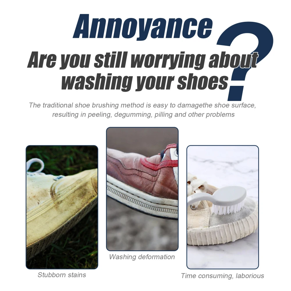 

Portable Shoe Fast Acting Cleaner Foaming Stain Remover Remove Yellow Edge 30ml Sneaker Whiten Cleaning Dirt Remover Whitening