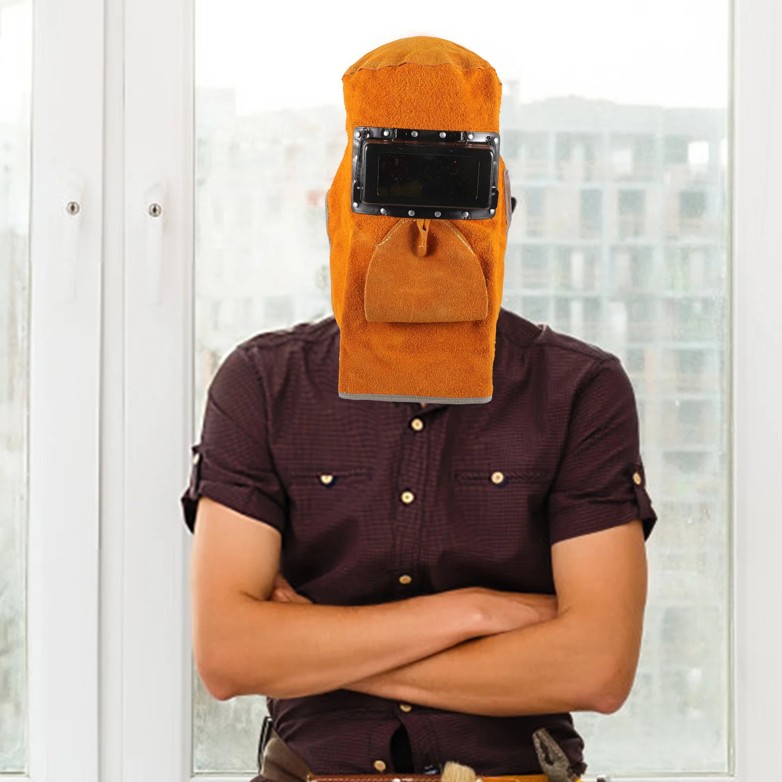 

Protective Equipment Welding Lens Mask Leash Glasses Gear Cowhide Suede Hood Welder Work