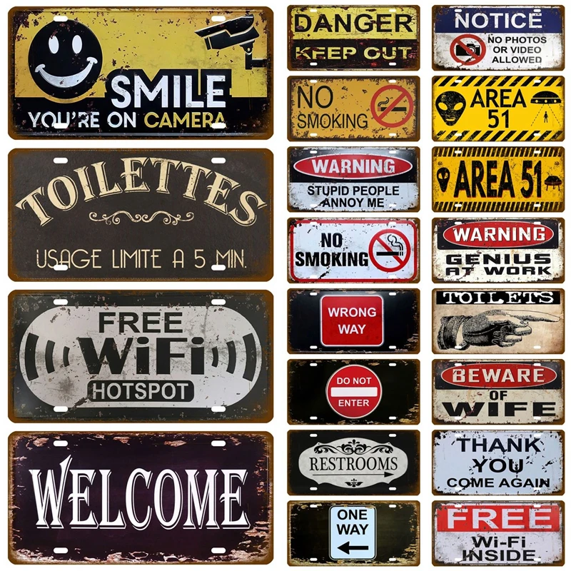 Фотообои с Wi-Fi номерным знаком металлические таблички |