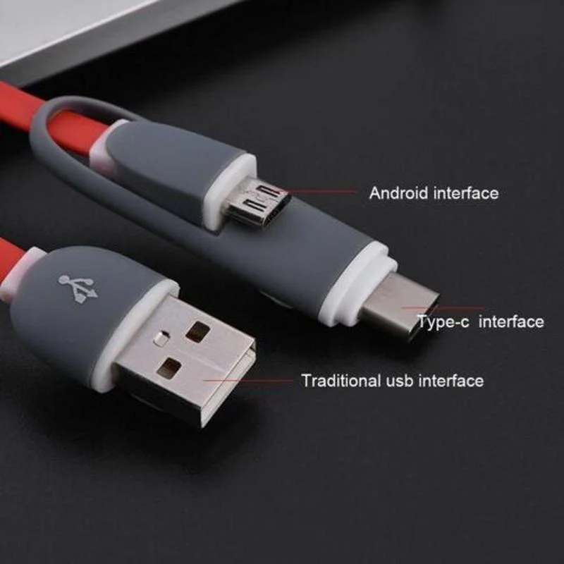 Многофункциональный Кабель Micro USB Type-C 2 в 1 для быстрой зарядки и синхронизации
