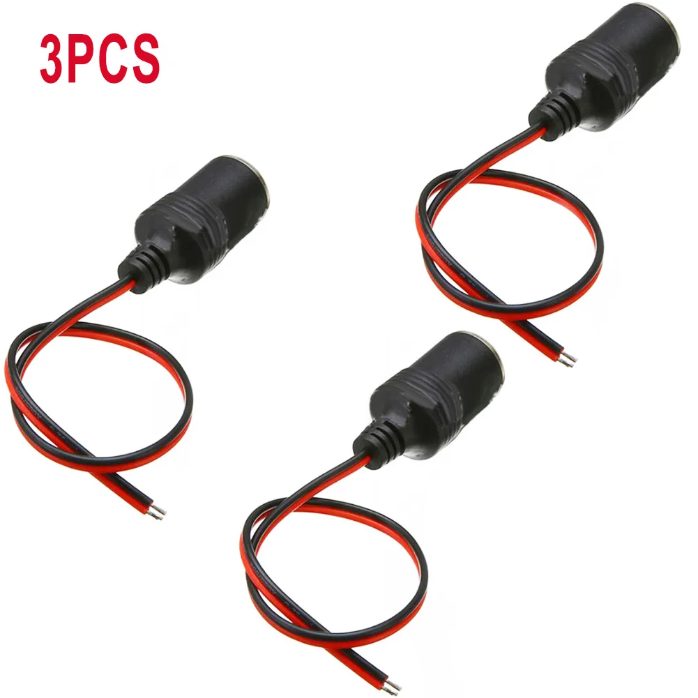 

1/3pcs Car Power Plug 12V 10A 120W Lighter Charger Cable Female Socket Plug Car Subwoofer Connection Cable 35cm