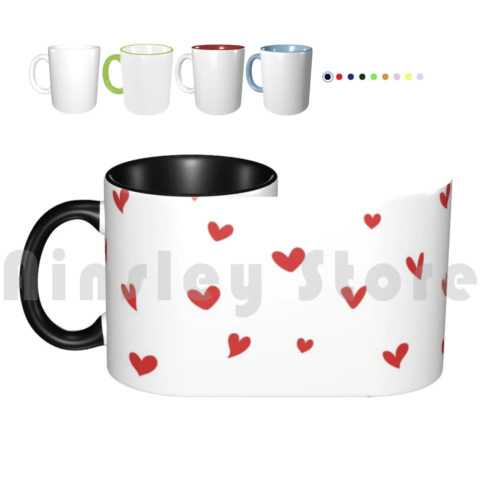 

I Love Being Yours-Red Heart Doodle Pattern Coffee Cups Ceramic Mugs 1643 Red Heart Doodles Red Hearts
