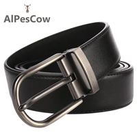 designer genuine leather belt for men 100 alps cowhide pin buckle jeans belts waist strap male leisure double sided waistband