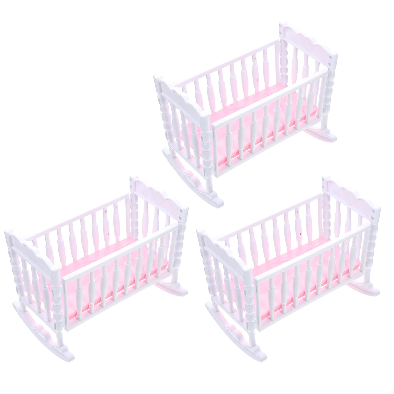 

3 Pcs Toys Children Interactive Simulated Cradle Mini House Prop Kids Plaything Artificial Shaker Accessories