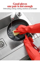 45cm waterproof household gloves dishwashing work gloves water dust stop cleaning long rubber gloves housework kitchen tools