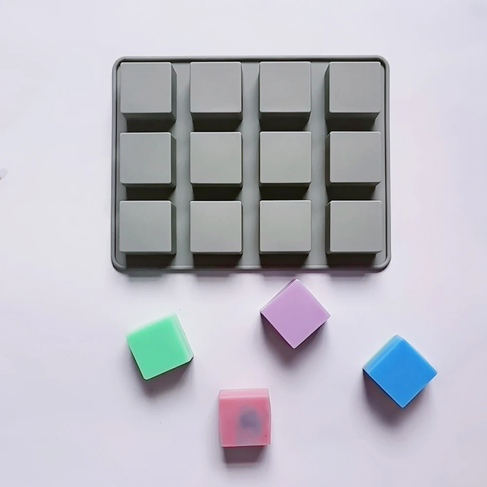 

12 Cavity Square Silicone Mold Mini Candy Chocolate diy Ice Cube Jelly Truffles Moulds Cake Decorating baking Tools