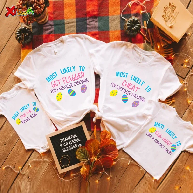 Детские пасхальные футболки Tenues Assorties À La Famille