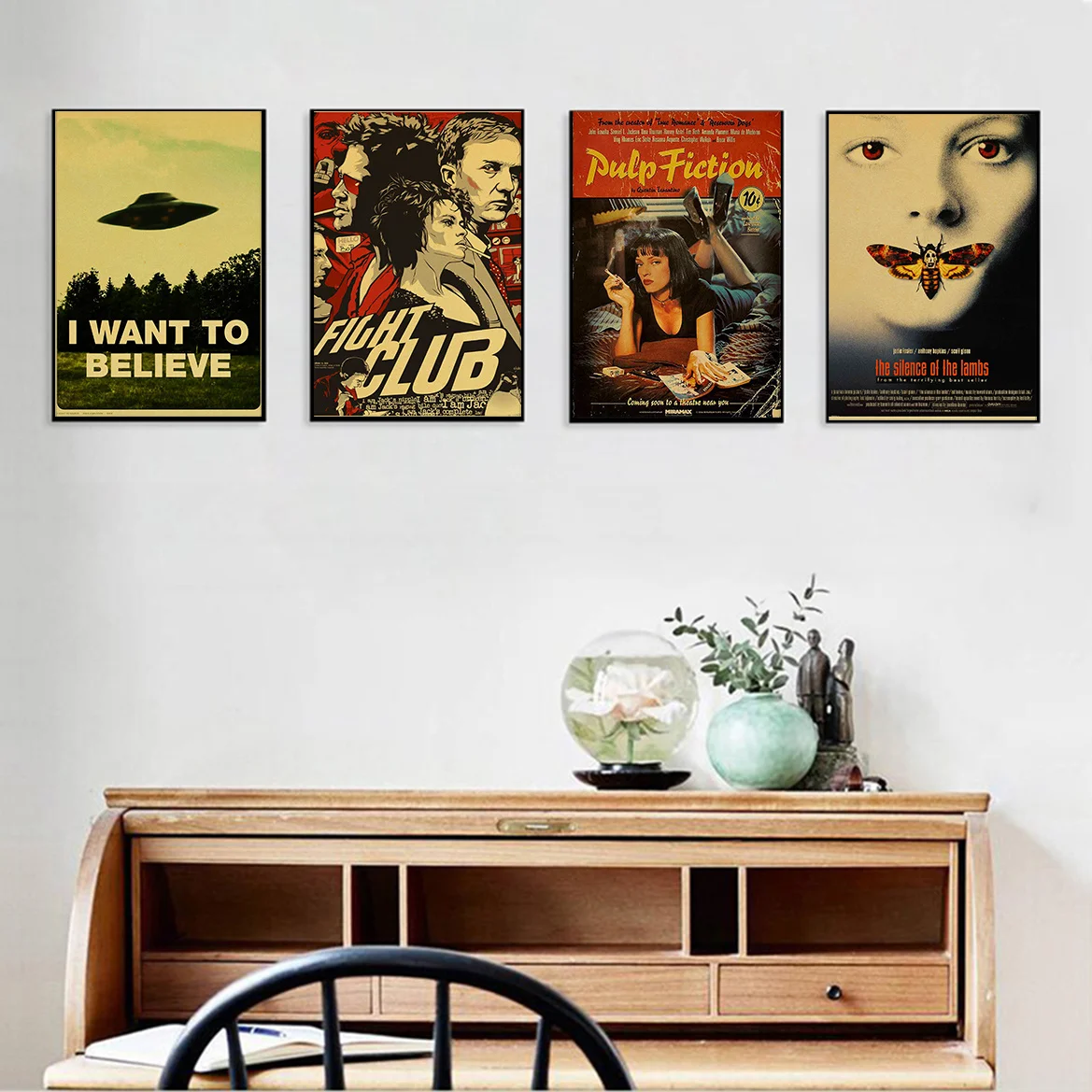 Постеры из классических фильмов Назад в будущее Убить Билла ретро крафт-бумага