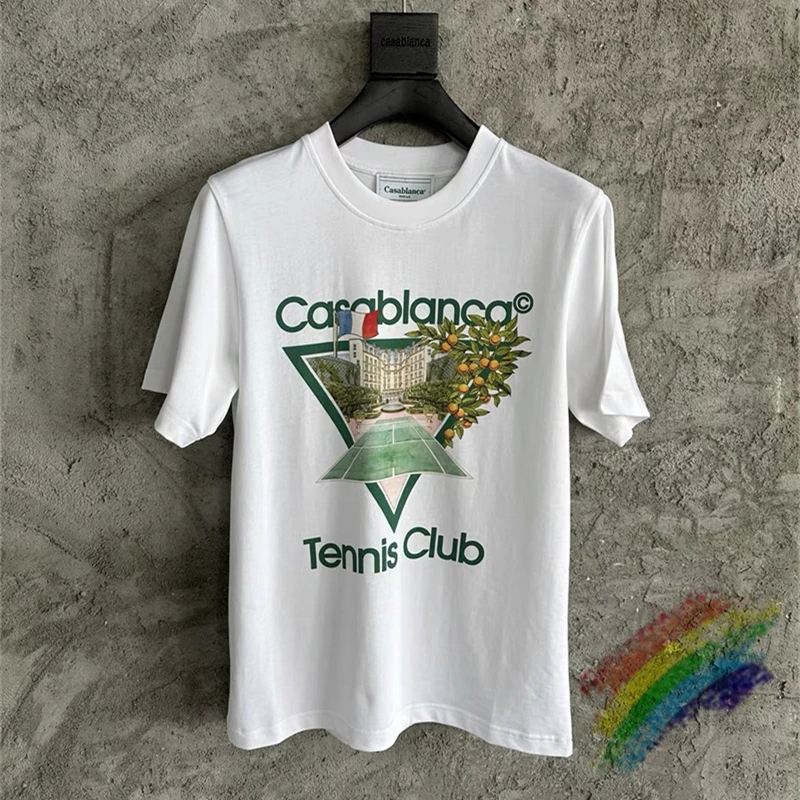 

White Casablanca Triangle T Shirt Men Women 1:1 Best Quality Casual T-shirt Top Tees