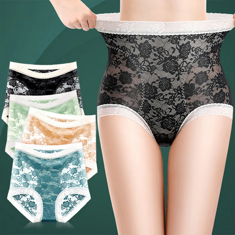 Женские Бесшовные тренировочные Трусики с высокой талией утягивающие живот