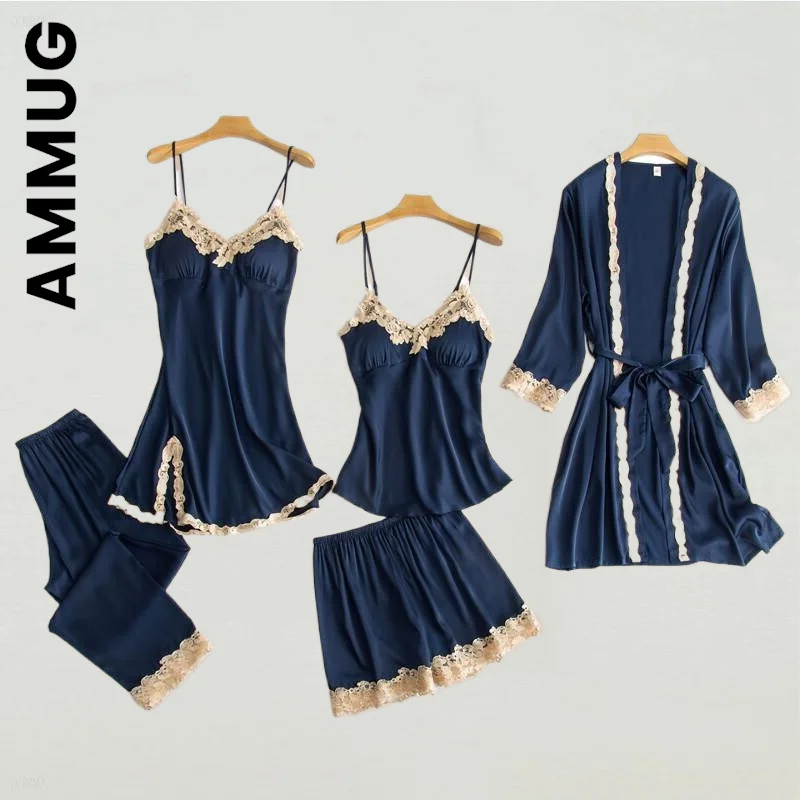 

Ammug Women Summer Pajamas Simple Sexy V-Neck Womens Pajamas Set Soft Hot Suit Clothes Home Suit Female