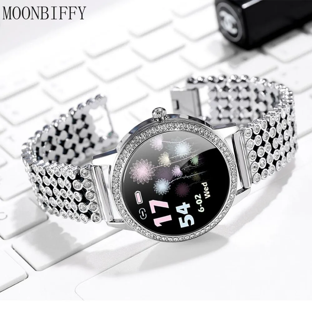 

LW20 Diamond-studded Women women watch Lovely Steel Sport Watch Men IP68 Waterproof Fitness Bracelet Heart Rate Smartwatch