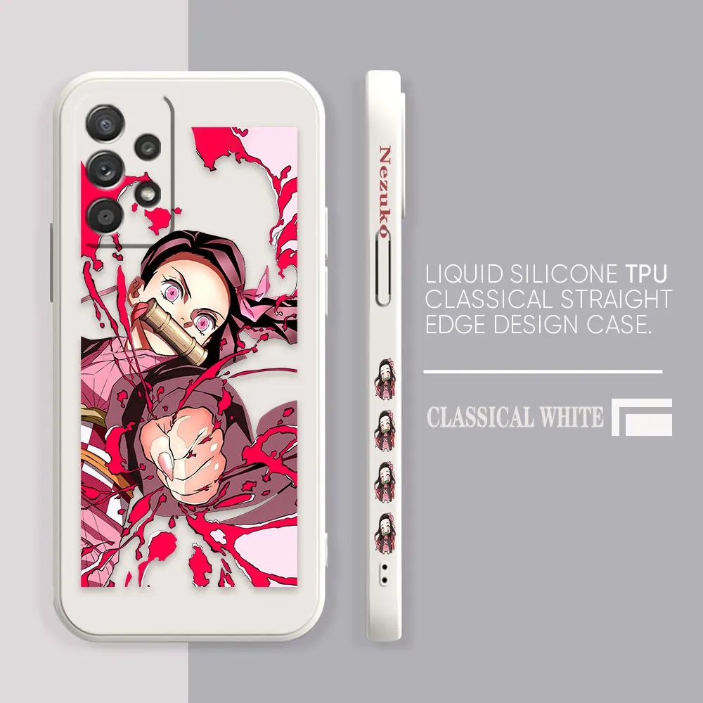 Case For Samsung Galaxy A91 A14 A73 A72 A71 A53 A52 A51 A42 A33 A32 A22 A21S A13 A715F A52S A22S 4G 5G Case Demon Slayer Nezuko