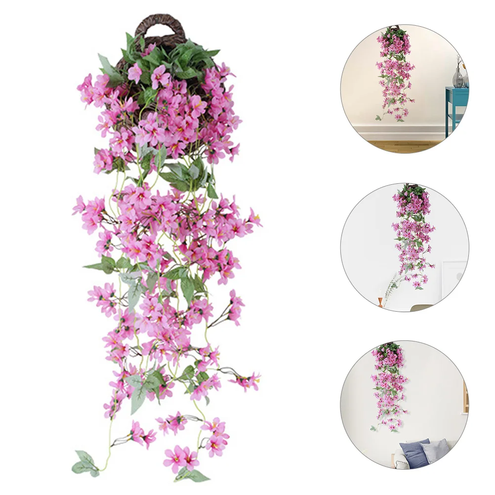 

Flower Vines Home Decoration Wisteria Flower Rattan Outdoor Wreath Artificial Cherry Blossom Christmas Flower Vine Basket