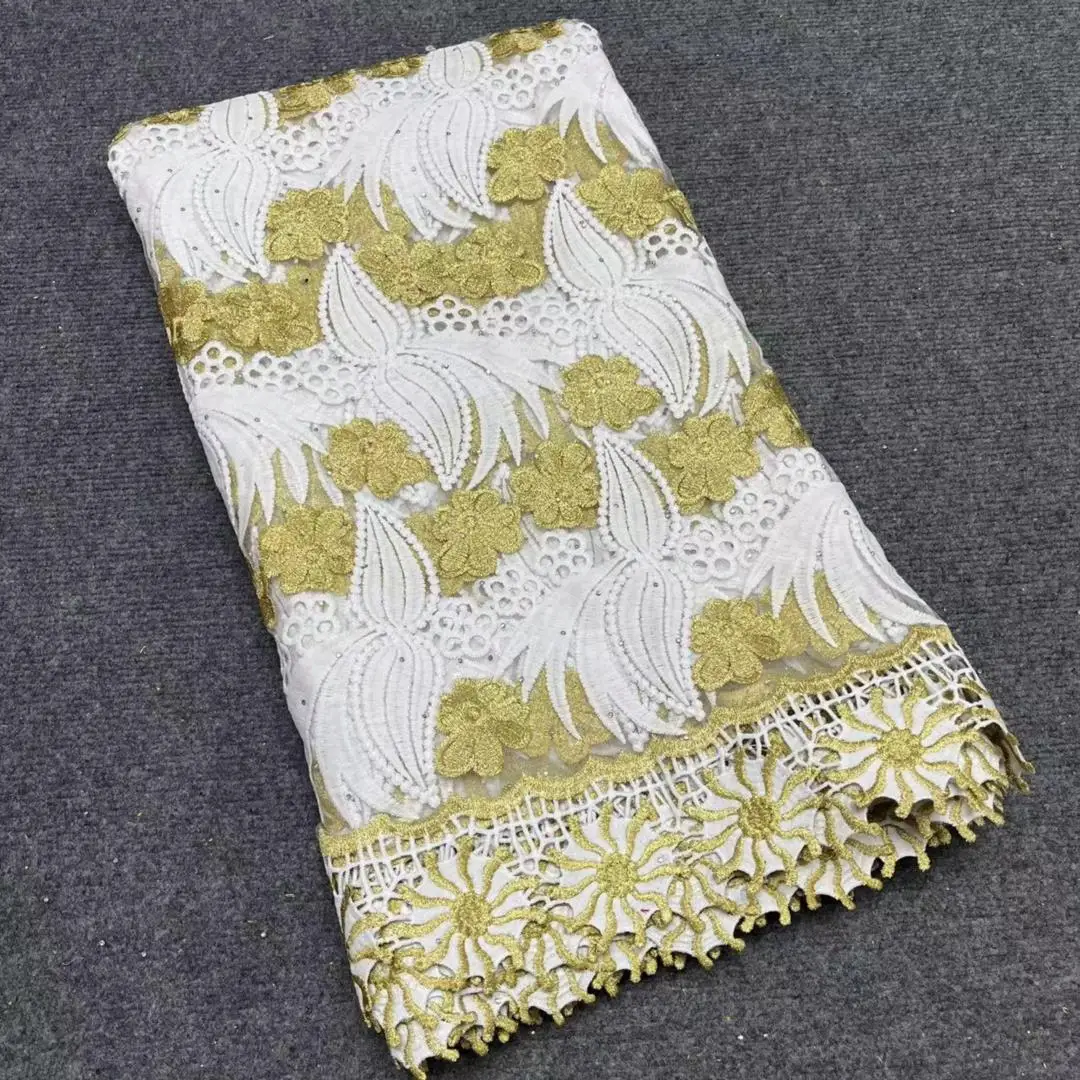 

2023 высокое качество французская вышивка камни Сетка кружевная Ткань 5 ярдов последняя швейцарская сетчатая ткань Африканский брод для свад...