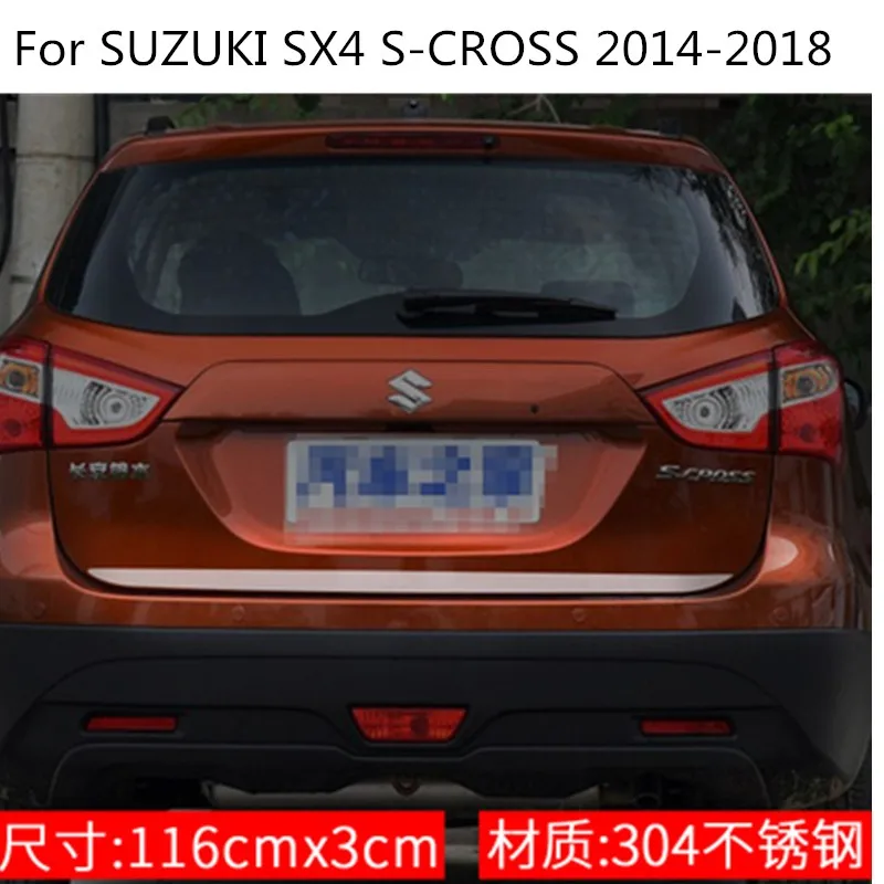 

Задняя дверь, нижняя крышка, молдинговая отделка, отделка задней двери из нержавеющей стали, автомобильные аксессуары для SUZUKI SX4 S-CROSS 2014-2018