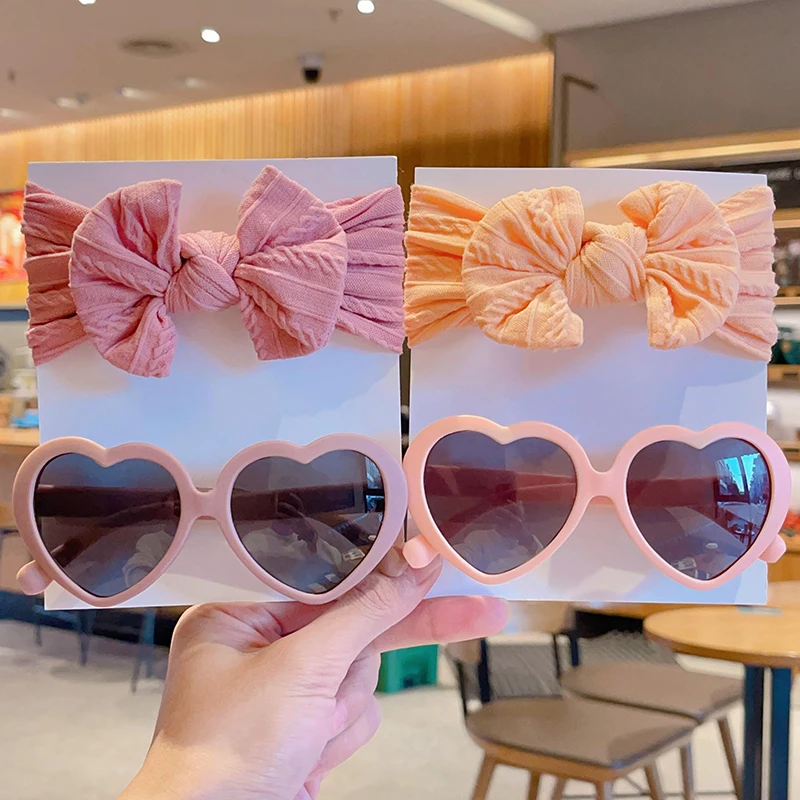 2 шт./комплект детские мягкие солнцезащитные очки с бантом