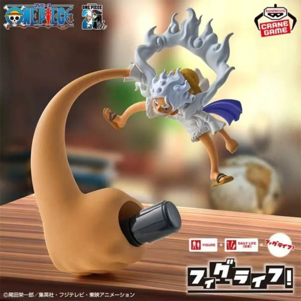 Фото Подставка для телефона Banpresto One Piece Figlife, различные модели: Луффи Gear5, Зоро, Кизару. Аниме-фигурка, настольный держатель, подставка для ручек, модель, игрушка, подарок. №5