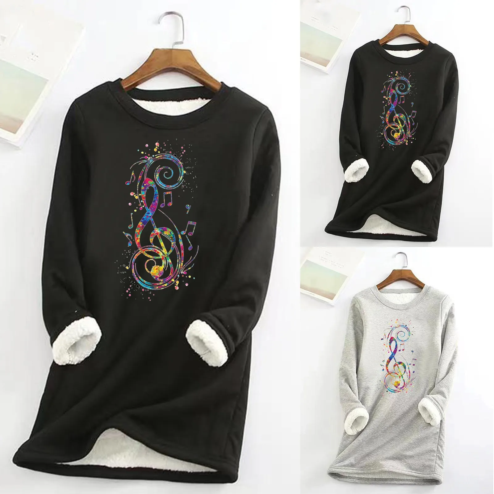 

Merry Christmas Sweatshirt 2023 Autumn And Winter New Fleece Warm Bottoming Shirt Christmas Printed Santa Xmas New Year Clothing