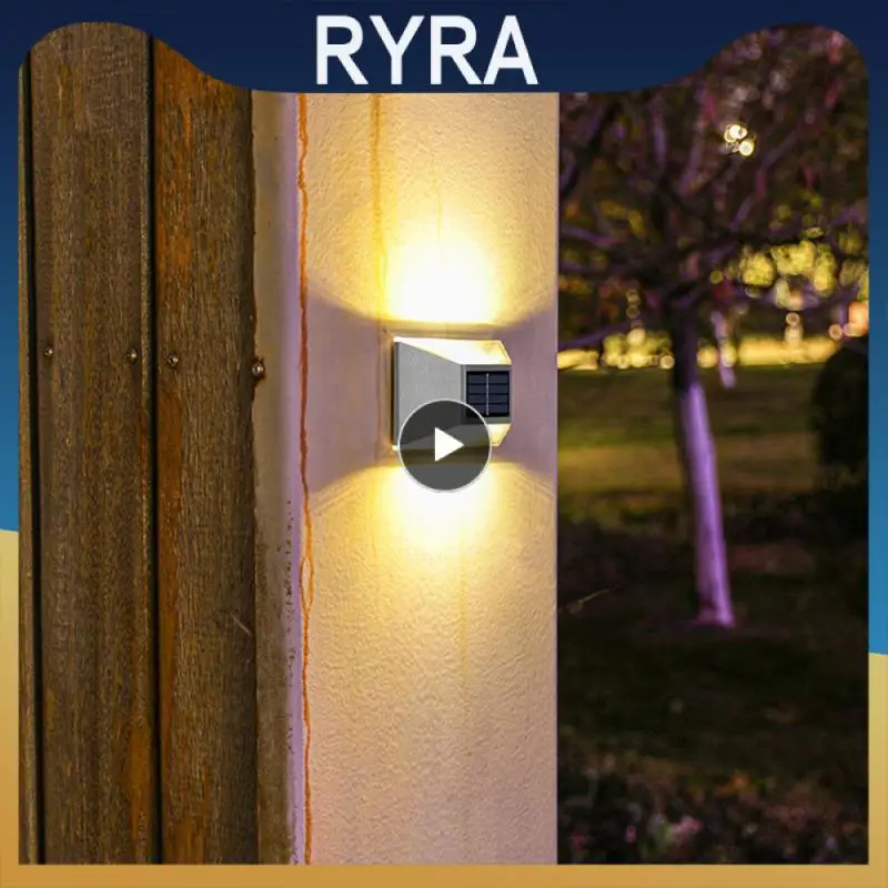 

Square Wall Lamp Stainless Steel Longer Endurance Solar Decorative Wall Lights Energy Saving Low Power Consumption