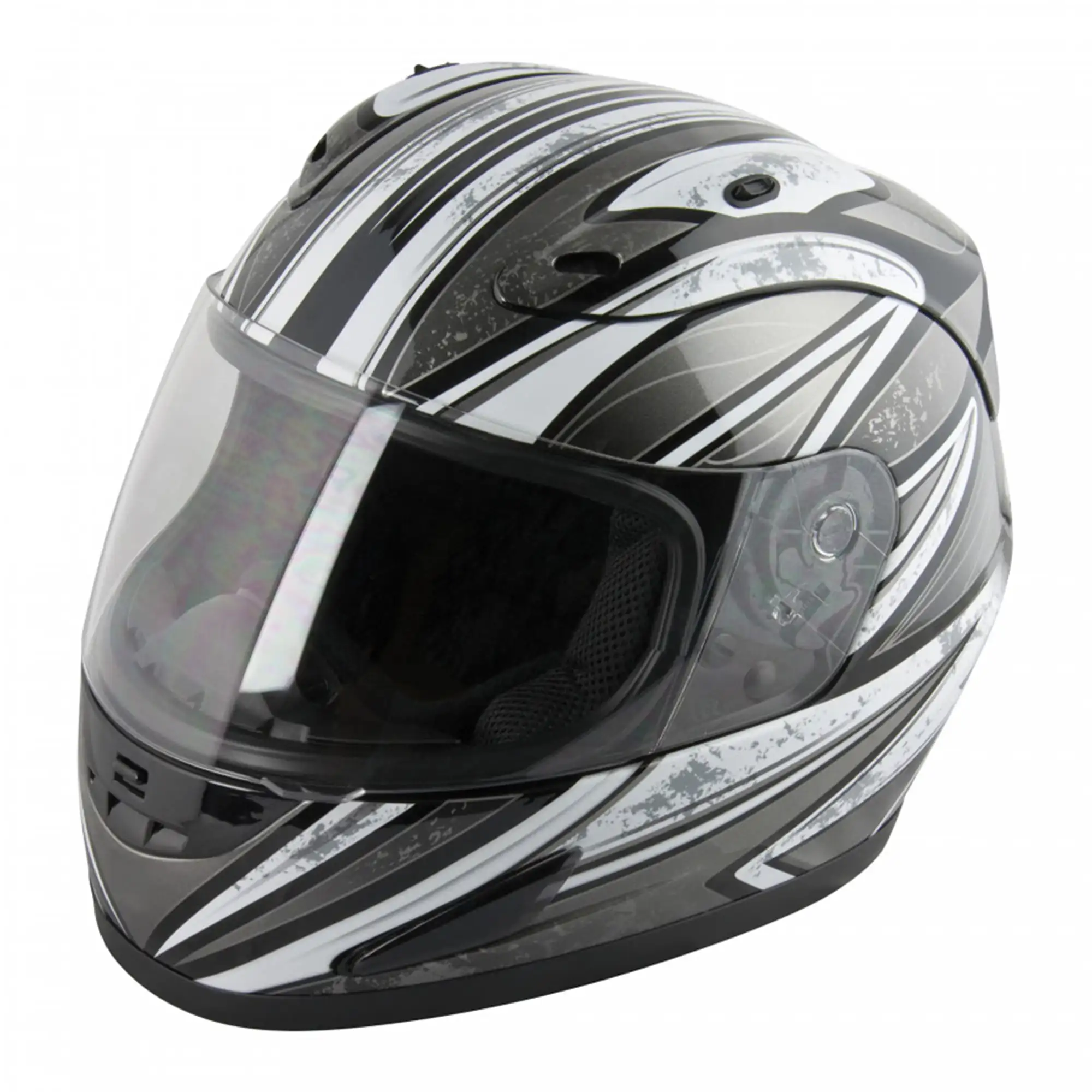 

Full Face Adult Motorcycle Helmet DOT Approved / Black/Silver/Grey - XL