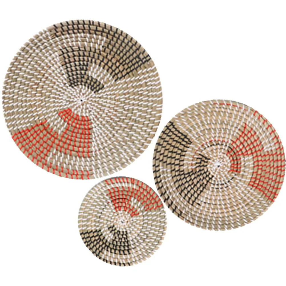 

Wall Decor Woven Wicker Basket Coasters Basketsrattan Hanging Home Decoration Mountedflat Farmhouseplacemat Holder Pot Hot
