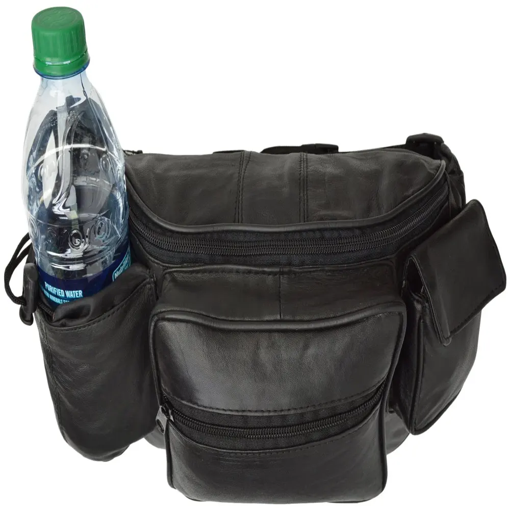 1 X Large  Leather Fanny Pack Waist Belt Bag Pouch Travel Men Women